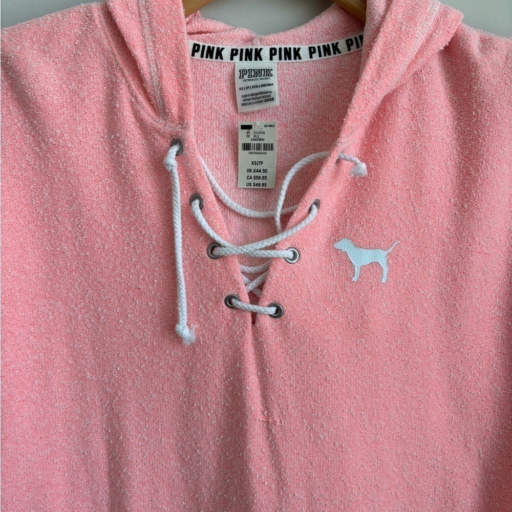 NWT PINK Victoria's Secret Hooded Top Size XS
